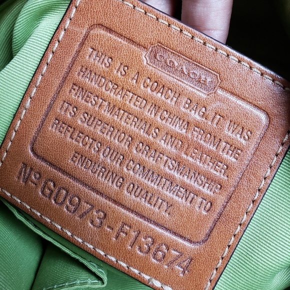 Coach Signature Stripe Lime Green Bag - Picture 8 of 8